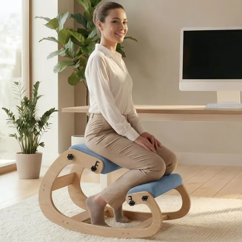 Miniatura 12 de NYPOT Silla ergonómica de rodillas con asientos ajustables - Silla de rodillas para corrección de postura y taburete oscilante para rodillas