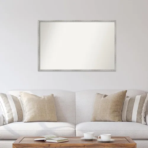 Miniatura 938 de Amanti Art Espejo de baño blanco para sobre el fregadero, 32 x 45 pulgadas, espejo de tocador rectangular blanco esbelto, marco de madera moderno
