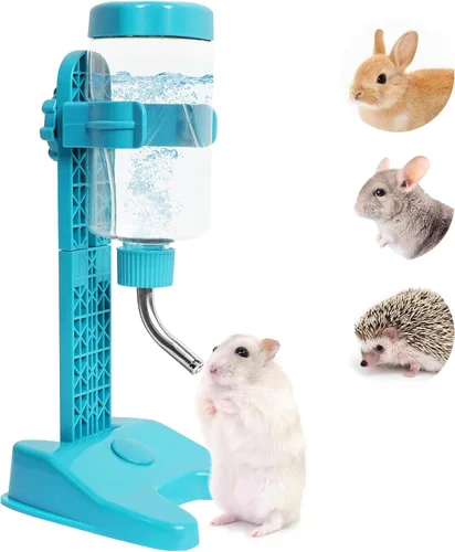VANNON Dispensador de agua de pie para mascotas, dispensador de botella de agua para perros con soporte, a prueba de fugas, botella de agua lenta