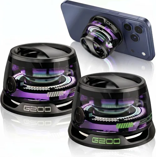 Altavoz Bluetooth magnético G200 Mini, imán de 9 núcleos para superficies metálicas, controlador de 1.575 in con luz Bass y RGB, 7H tiempo de