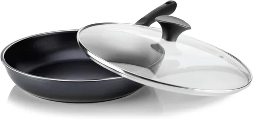 TeChef - Sartén de color de 12 pulgadas con tapa de vidrio, recubierta con DuPont Teflon® Select - Colección de colores/revestimiento antiadherente