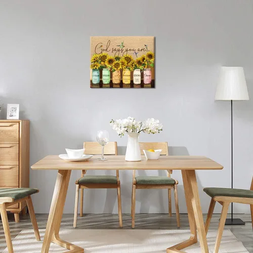 Miniatura 6 de TUMOVO Pintura por números para adultos, pintura de girasol por números, kits de pintura por números para adultos de 16 x 20 pulgadas