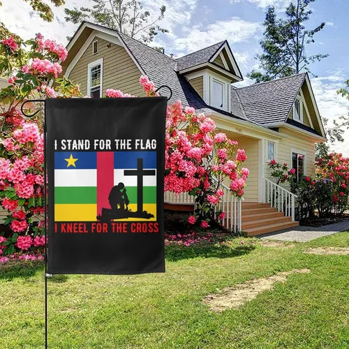 Miniatura 5 de I Stand For The Central African Republic Flag And I Kneel For The Cross Garden Flag 28"x40" Inch Double Sided Garden Flags Home Lawn Outdoor Decor