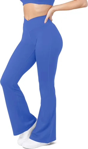 Miniatura 62 de HEGALY Pantalones de yoga acampanados para mujer, leggings cruzados, suaves, de cintura alta, pantalones casuales de entrenamiento con corte de bota