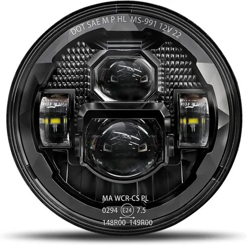 HWSTAR Faros LED de 7 Pulgadas Compatibles con Jeep Wrangler JK JKU TJ LJ Chevy Ford GMC etc Faro Redondo para Motocicleta con DRL, Halo, Señal de