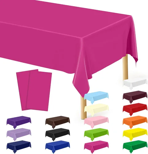 Miniatura 50 de Suministros de regreso a clases, 2 manteles de 108 x 54 pulgadas, manteles desechables coloridos para el primer día de escuela, rectangular