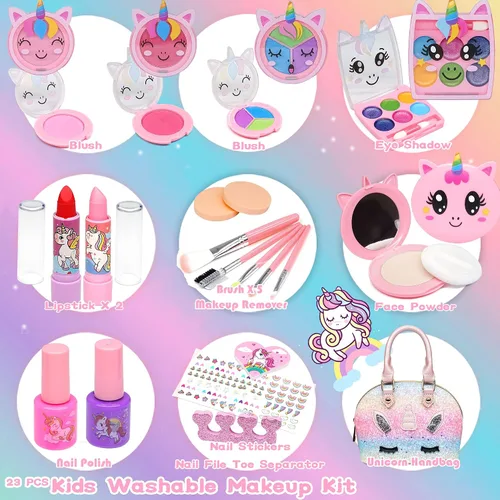 Miniatura 2 de Juegos de maquillaje para niñas - Juegos de maquillaje para niñas de 5 a 8 años, Maquillaje para niñas, Kit de maquillaje de juego, los mejores