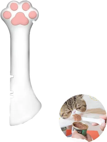 Miniatura 9 de Cuchara de comida para mascotas de silicona Sheldamy, abridor de lata de comida para gatos con pata, cuchara corta para comida húmeda o seca