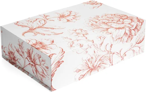 Caja de regalo de recuerdo de lujo | Cajas decorativas florales rosas con tapas magnéticas para regalos, caja de recuerdos de boda y regalos de Ramo