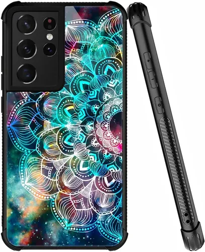 Miniatura 78 de ZHEGAILIAN Funda compatible con Samsung Galaxy S22 Ultra, funda de vidrio orgánico para niñas, mujeres y hombres, diseño de cuatro esquinas, Cabeza
