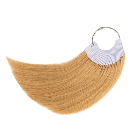 Miniatura 7 de Anillos de color de cabello 100% cabello humano Prueba de muestra de color muestras de color 9 pulgadas Color de cabello rubio claro #613 Rubio Claro