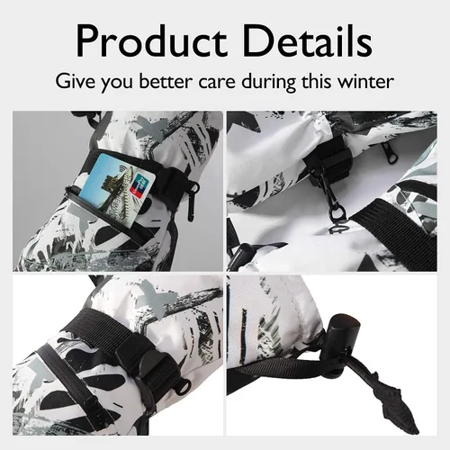 Miniatura 5 de HOIHOO Ski Gloves, Waterproof Snow Gloves -30 Winter Gloves for Cold Weather Touchscreen Snowboard Gloves Warm for Men Women