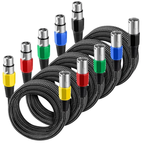 Miniatura 14 de Cable XLR KINXIYU 3 pies, cable de micrófono 3 Pin Nylong trenzado balanceado XLR macho a hembra, cables de parche de micrófono de servicio pesado