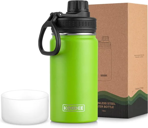 Miniatura 110 de koodee Insulated Water Bottle, 32 oz Stainless Steel Double Wall Vacuum Wide Mouth Sport Bottle with Leakproof Spout Lid (Navy)