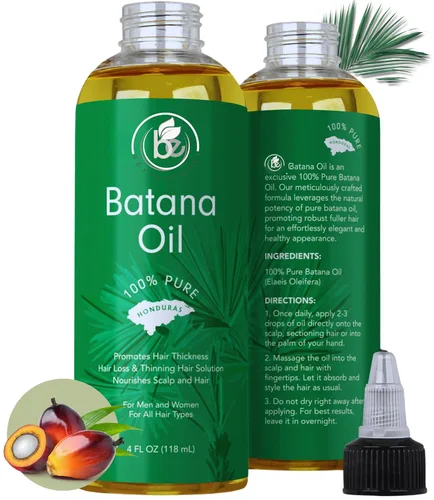Aceite de batana, promueve el crecimiento del cabello, 100% puro y natural, 4 onzas, crudo, espesa, fortalece, hidrata y suaviza, anti-pérdida de