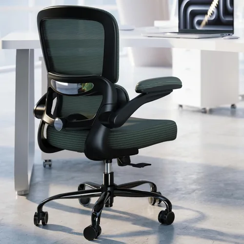 Miniatura 16 de TRALT Silla de oficina ergonómica, silla de escritorio con soporte lumbar ajustable, silla de computadora cómoda de malla con reposabrazos Rosa
