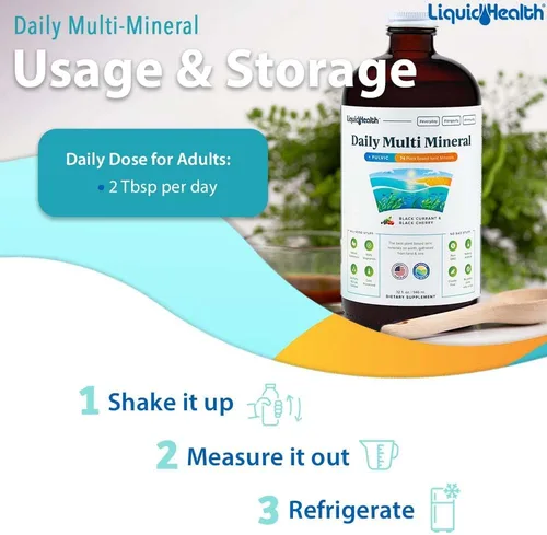 Miniatura 3 de LIQUIDHEALTH Suplemento líquido multimineral diario con ácido fúlvico, acuamina iónica a base de plantas, minerales oceánicos – apoyo inmunológico