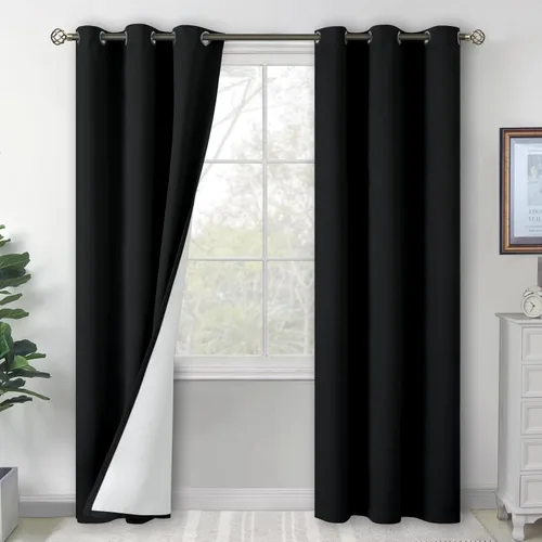 Miniatura 27 de BGment Cortinas opacas cortas de 30 pulgadas de largo, 2 paneles de cortinas 100% de oscurecimiento de la habitación para ventanas pequeñas