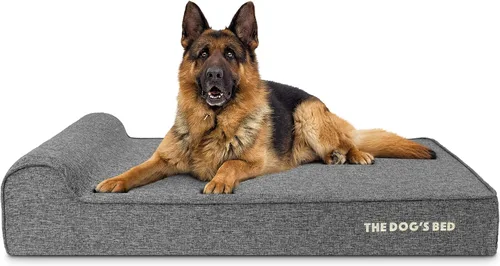 Miniatura 10 de The Dog's Bed - Cama Ortopédica para Perros con Reposacabezas XL Negra de Felpa, Espuma Viscoelástica, Alivio del Dolor para Artritis, Displasia