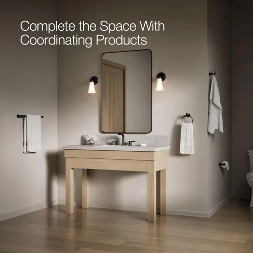 Miniatura 6 de Kohler 97878-BL Kumin Toallero de 18 pulgadas, negro mate