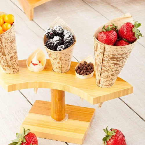 Miniatura 3 de Restaurantware Soporte de exhibición de rollo de mano para sushi y cono de comida de media luna de 10 pulgadas: perfecto para restaurantes, eventos