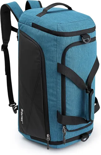 G4Free Mochila de lona de 3 vías de 45L60L, bolsa de gimnasio con bolsillo húmedo y compartimento para zapatos, bolsa de lona para viajes