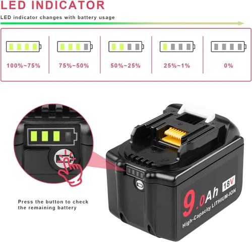 Miniatura 4 de ARyee Batería de repuesto BL1890 9000mAh 18V para herramientas eléctricas inalámbricas Makita BL1830 BL1840 BL1850 BL1860 BL1860 BL1890 DKP180Z