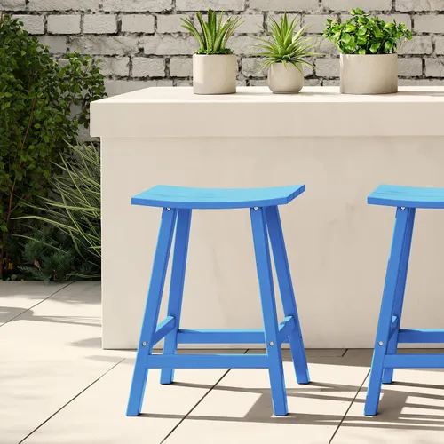 Miniatura 42 de WestinTrends Malibu - Juego de 2 taburetes para sillín para exteriores/patio, 24 alturas, color rojo