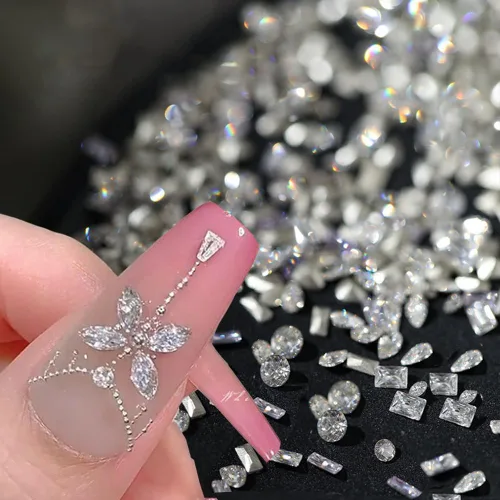 Miniatura 11 de 50 piezas de encantos de uñas con estrellas y gemas, diamantes de imitación de estrellas para uñas, encantos de uñas con estrellas, encantos