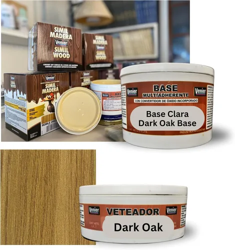 Miniatura 5 de Venier Wood Like Paint - Puertas de garaje (roble oscuro) – Pintura con aspecto de madera – Armarios metálicos para muebles – Interior exterior PA