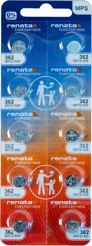 Miniatura 9 de Renata 362 SR721SW Baterías – 1.55 V Óxido de Plata 362 Batería de reloj (2 unidades)