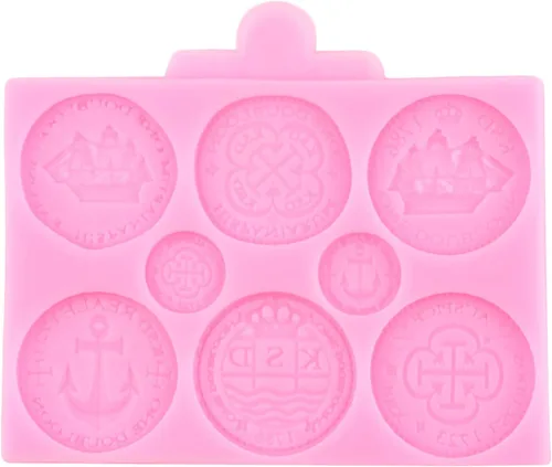 Miniatura 4 de Molde de silicona con temática pirata, moldes para fondant, brújula de chocolate, monedas del tesoro, molde de caramelo para cupcakes, decoración