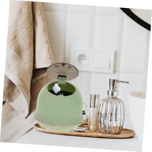 Miniatura 2 de Amosfun Mini bote de basura con tapa, compacto para escritorio, cocina, baño, dormitorio