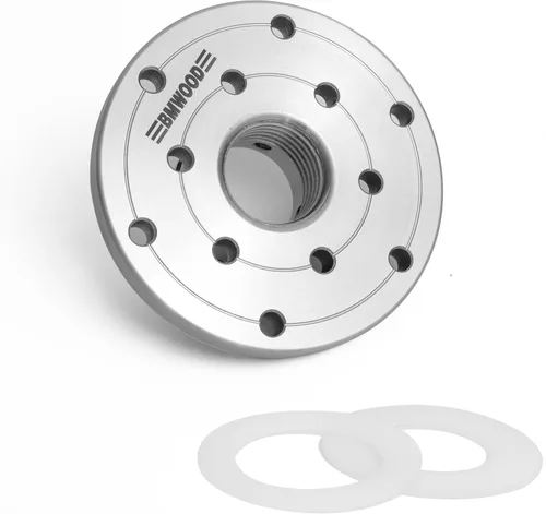Miniatura 10 de Placa frontal de torno de madera de acero de 2 pulgadas con mandril roscado y dos arandelas de nailon, compatible con torno de carpintería