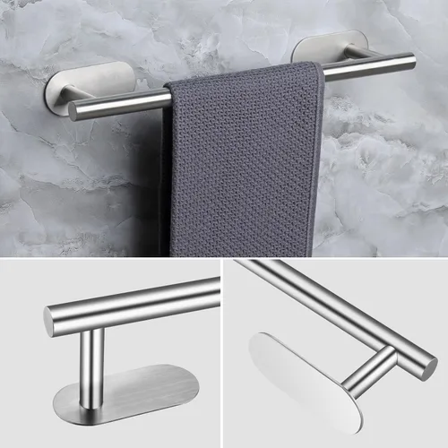 Miniatura 3 de JiGiU Toallero autoadhesivo, el juego de accesorios de baño incluye barra de toalla de baño de 16 pulgadas, soporte de papel higiénico y anillo