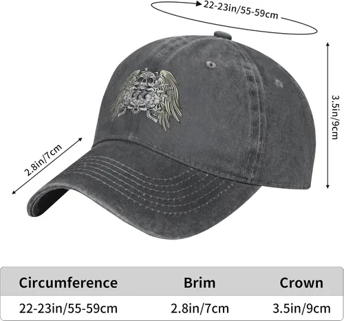 Miniatura 8 de Cowboy Hat Trendy Hats for Man and Women Djustable Four Season Outdoor Baseball Cap of Hell Skull with Angel Deep Heather