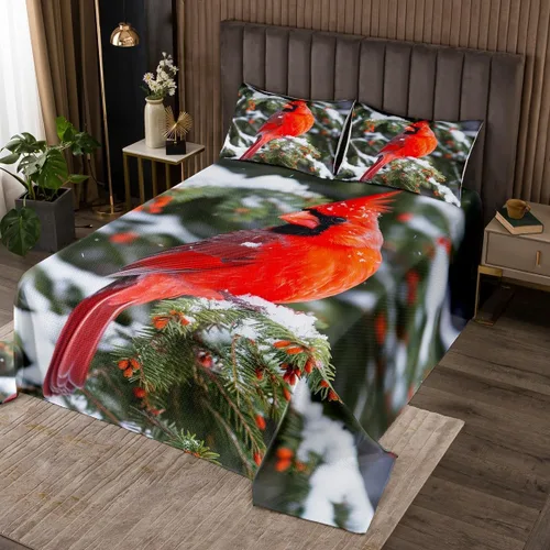 Miniatura 41 de Erosebridal Juego de colcha de loros con plumas de animales en acuarela, juego de colcha de hojas de palma, plantas tropicales, pájaros, cómodo