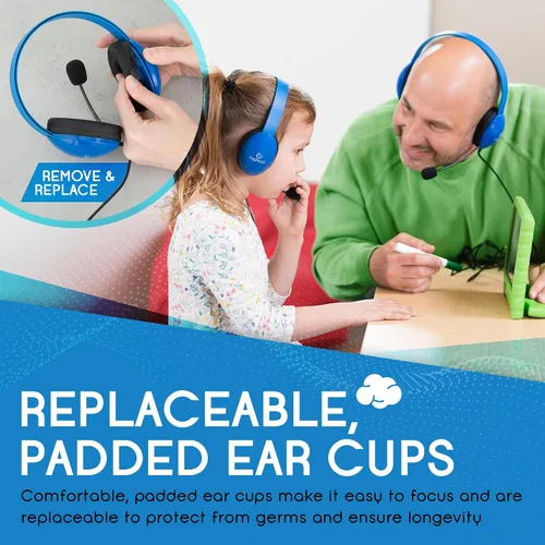 Miniatura 4 de Auriculares para niños resistentes listos para móviles con micrófono y cable sin enredos