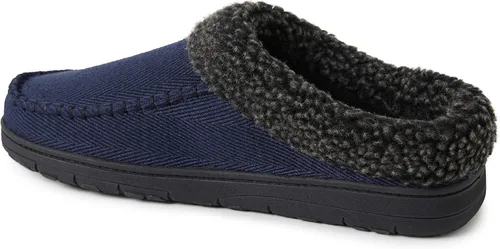 Miniatura 5 de Dearfoams - Pantuflazueco de gamuza de microfibra para hombre, con puntada de látigo