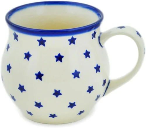 Miniatura 30 de Auténtica taza de burbujas de cerámica polaca de 13 onzas en diseño amarillo hecho a mano en Bolesławiec Polonia por Ceramika Bona + certificado