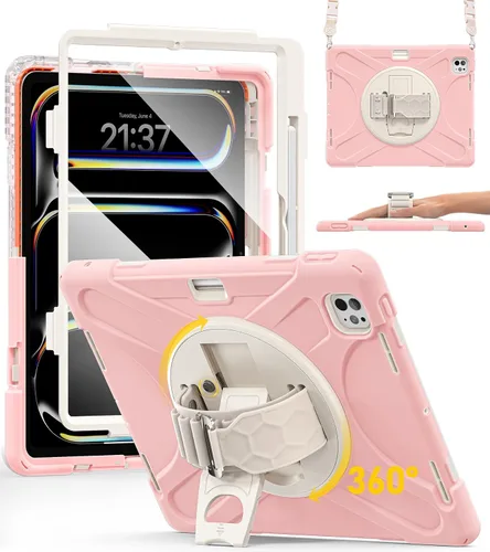 Miniatura 25 de BRAECN Funda para iPad Air de 11 pulgadas 2026 (M4) 2025 (M3) 2024 (M2), iPad Pro de 11 pulgadas (4ª/3ª/2ª/1ª) y Air 10.9 pulgadas (5ª/4ª) con Rosa