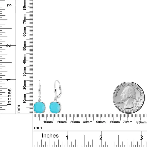 Miniatura 106 de Gem Stone King Aretes colgantes de plata de ley 925 de 0.315 pulgadas para mujer