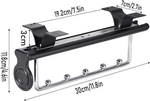 Miniatura 2 de Barra deslizante extraíble de aluminio resistente para armario, riel extensible de tubo de valet, organizador de armario ahorrador de espacio