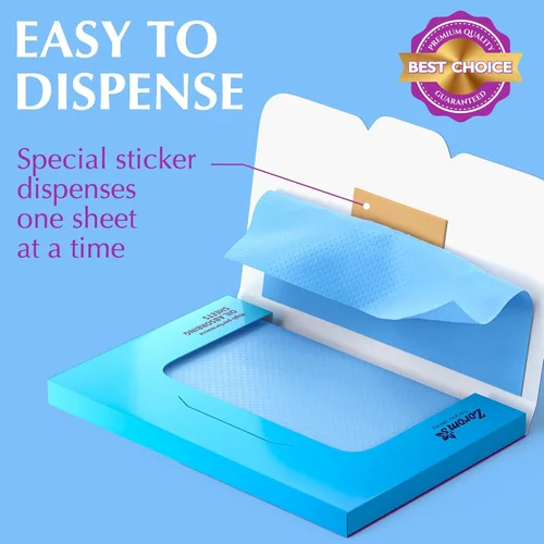 Miniatura 5 de Hojas absorbentes de aceite de alto rendimiento para la cara, paquete de 3 (150 hojas), papeles secantes aptos para maquillaje para piel grasa