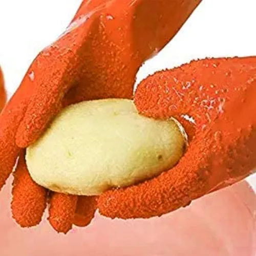 1 par mágico rápido fruta vegetal patata herramientas de procesamiento PVC goma peladores guantes cocina herramientas rosa rojo Gadget