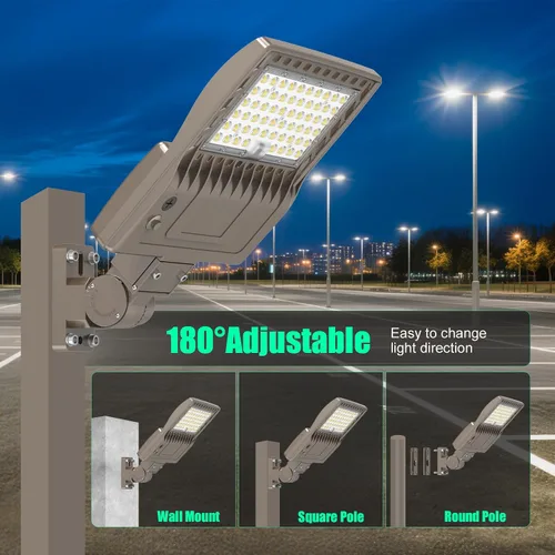 Miniatura 5 de BBESTLED Luces LED Exteriores de 200 Vatios para Lote de Estacionamiento Comercial, Luces LED de Lote de Estacionamiento con Vataje Ajustable