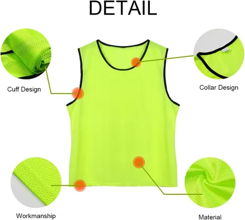 Miniatura 4 de TOPTIE Paquete de 12 camisetas de malla numeradasen blanco para practicar en