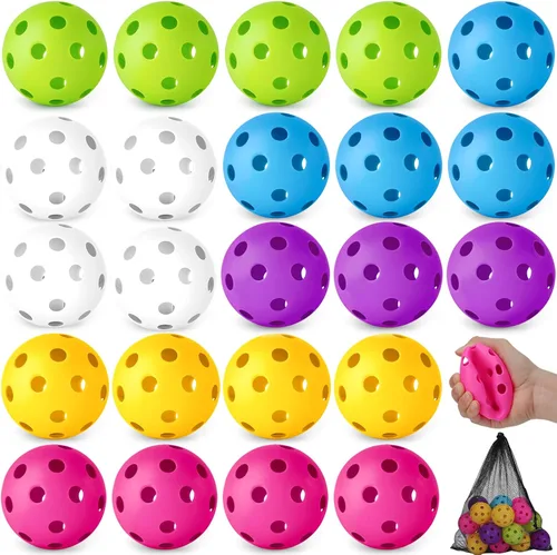 Miniatura 17 de Coopay Paquete de 24/80 pelotas de práctica de béisbol, bolas de entrenamiento de plástico, bolas de softball huecas ligeras para golpe, Verde y azul