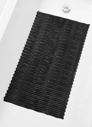 Tapete antideslizante de bambú para tina, no tóxico, seguro, limpio, lavable a máquina, agarre y drenaje superiores, tapete de baño antideslizante,