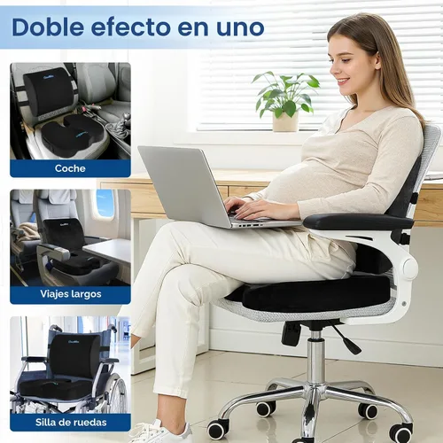 Miniatura 4 de CloudBliss Cojín de asiento, cojín para silla de oficina, cojines de asiento de automóvil, almohada de apoyo lumbar para silla de oficina, almohada